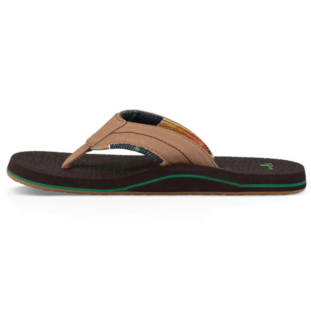 Sanuk Men's Flip Flops - Beer Cozy 2 TX Sandals Tan/Blanket | 1102480-TBLN