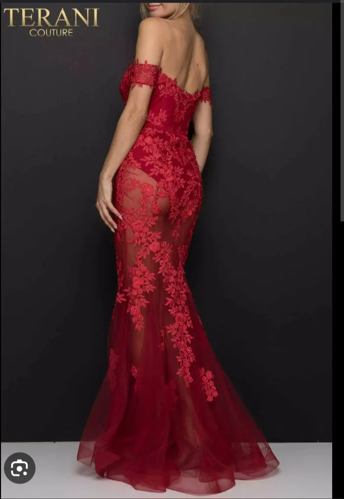 Sheer Illusion Mermaid Evening Gown  – 2012P1471