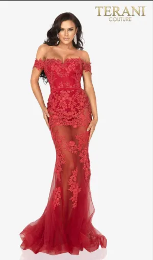 Sheer Illusion Mermaid Evening Gown  – 2012P1471