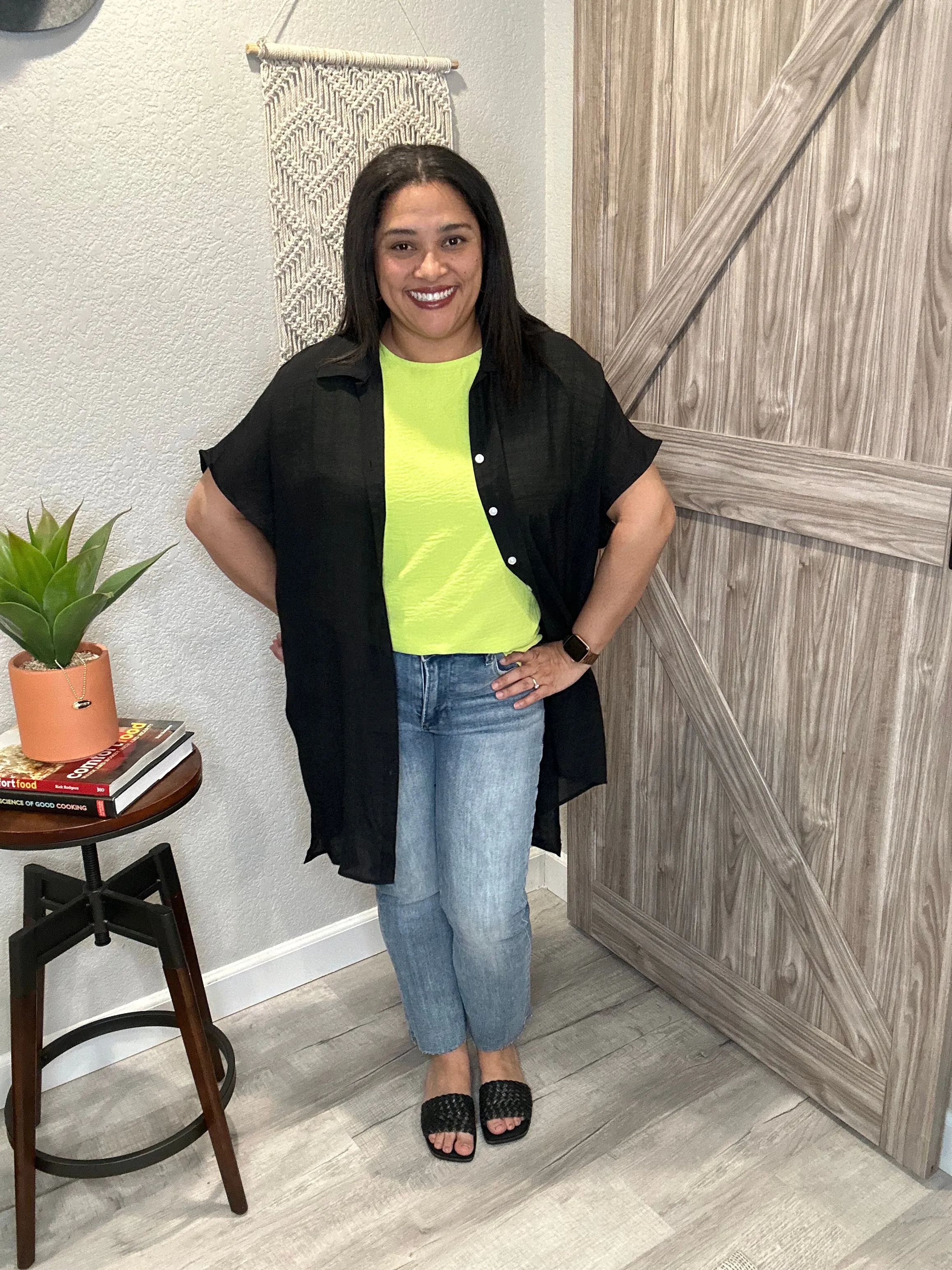 Sheer Summer Button Down Short Sleeve Tunic