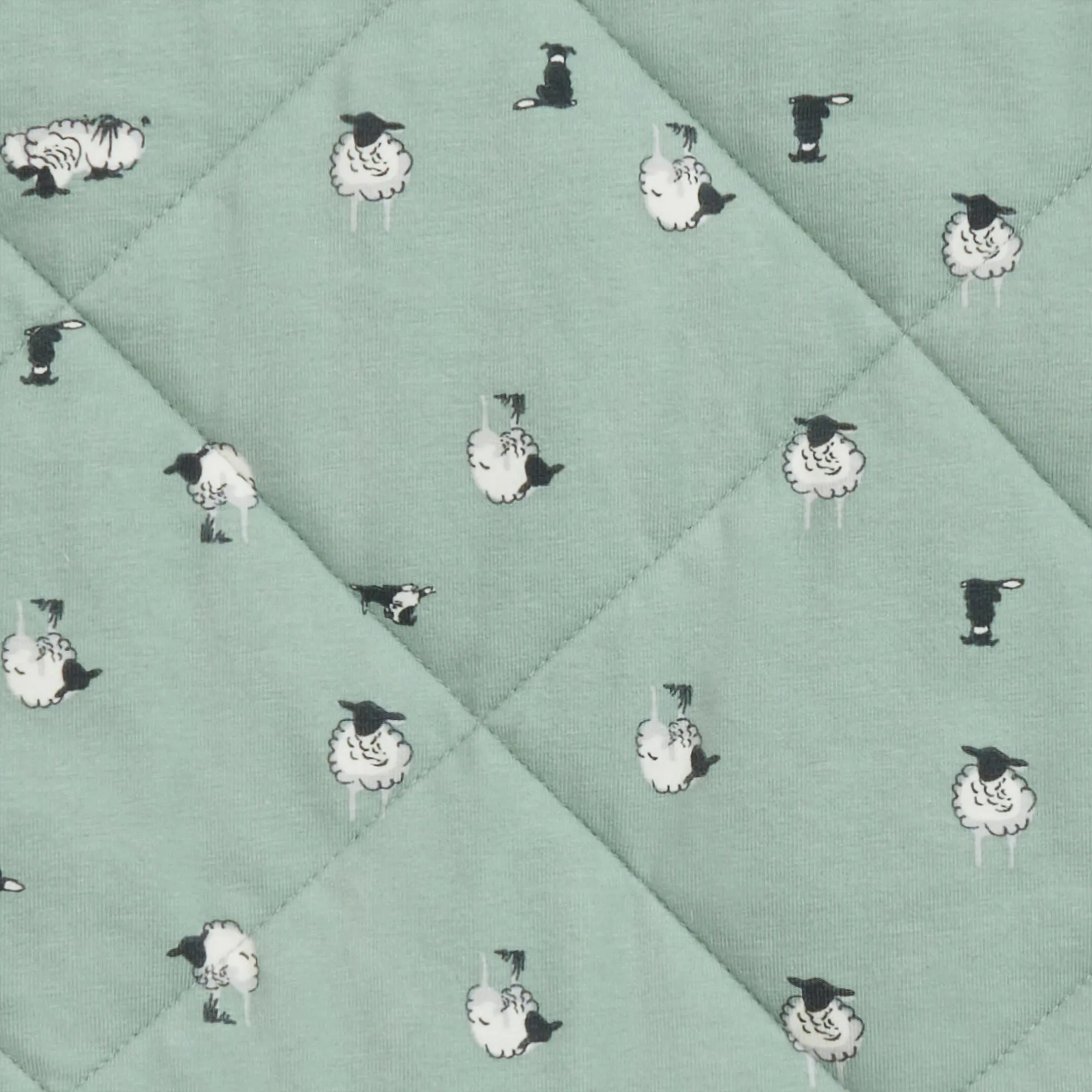 Sleep Suit 2.5 TOG (16-20°C) Green Lamb's Best Friend Quilted Organic Cotton/Filling 30% Merino Wool