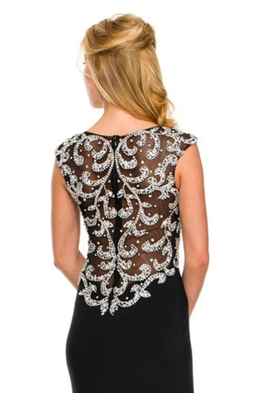 Sleeveless fitted evening gown