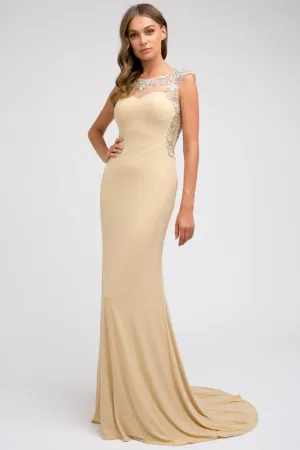 Sleeveless fitted evening gown