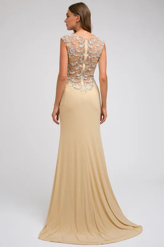 Sleeveless fitted evening gown