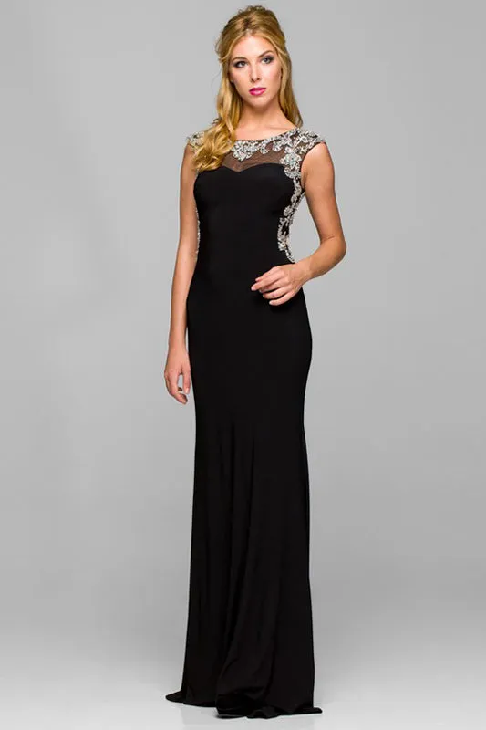 Sleeveless fitted evening gown