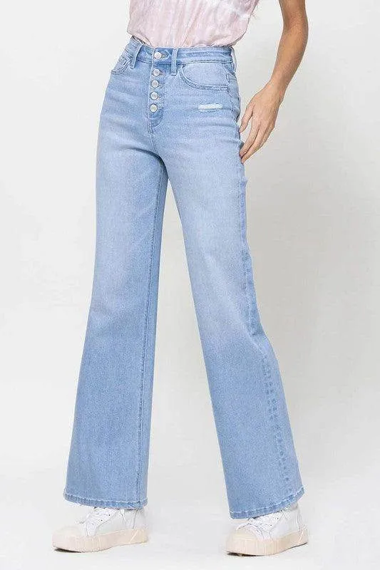 Stretch 90s Loose Blue Jeans