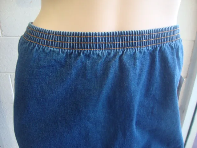 Stretch Denim or Stretch Drill Knee Length Skirt