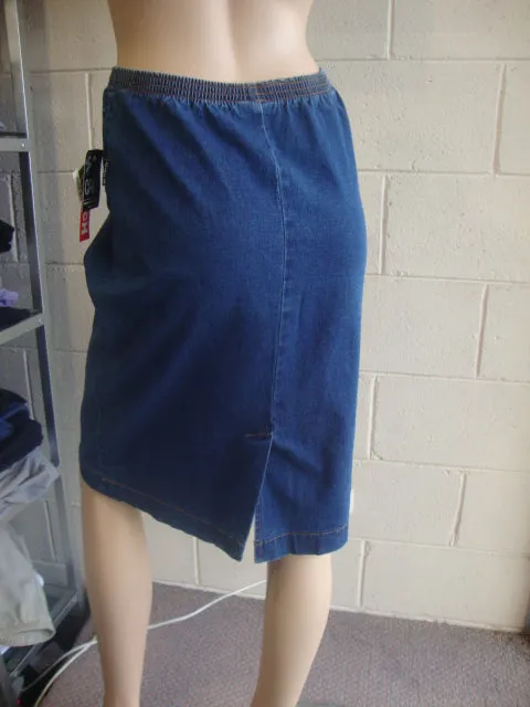 Stretch Denim or Stretch Drill Knee Length Skirt