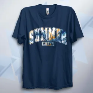 Summer Vibes Blue Gold Unisex Adult T Shirt