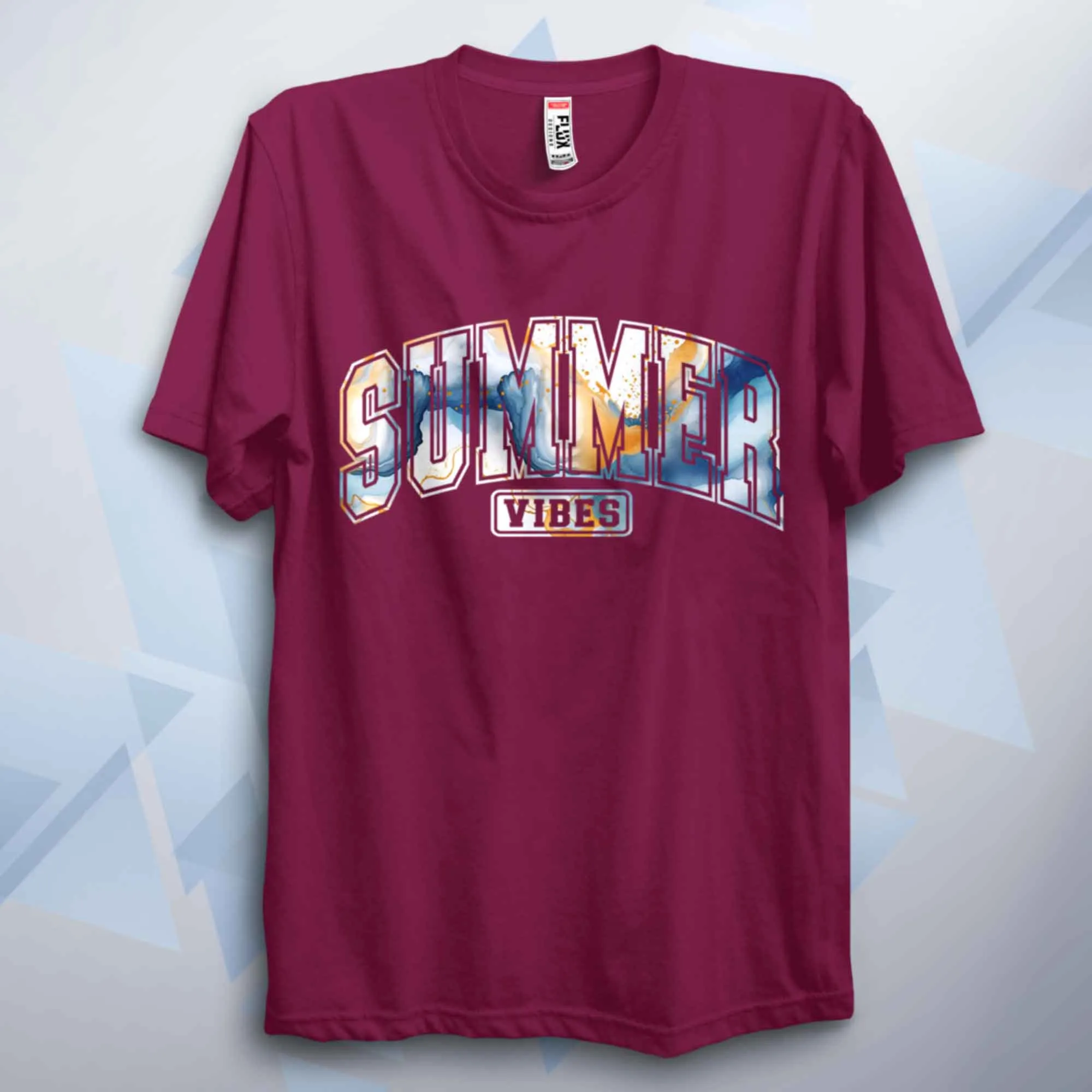 Summer Vibes Blue Gold Unisex Adult T Shirt