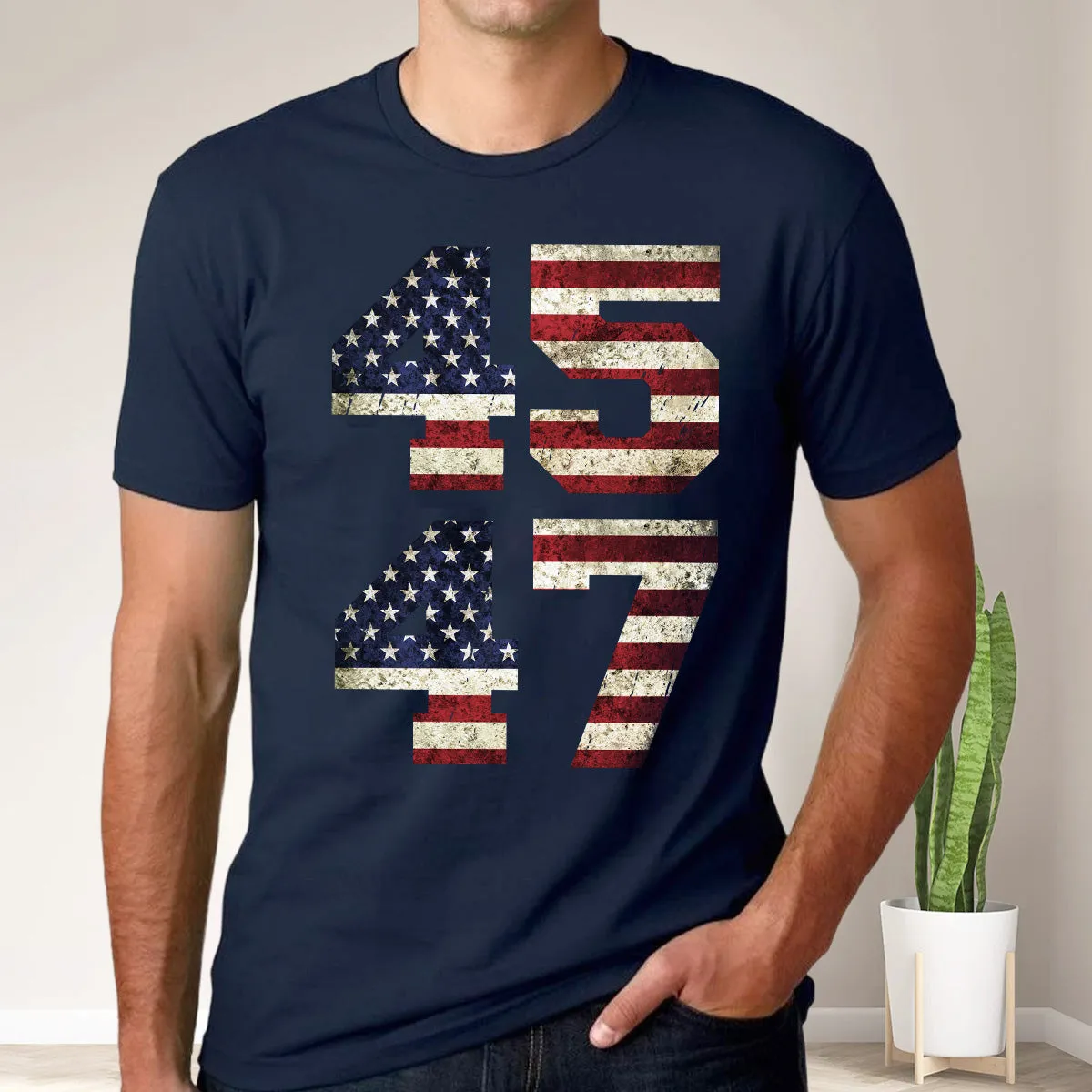Teesdily | 45 47 Shirt, 45 47 Vintage American Flag Patriot T-shirt, Take America Back Sweatshirt Hoodie Mug, Patriotic Tee, Gift For Men Women