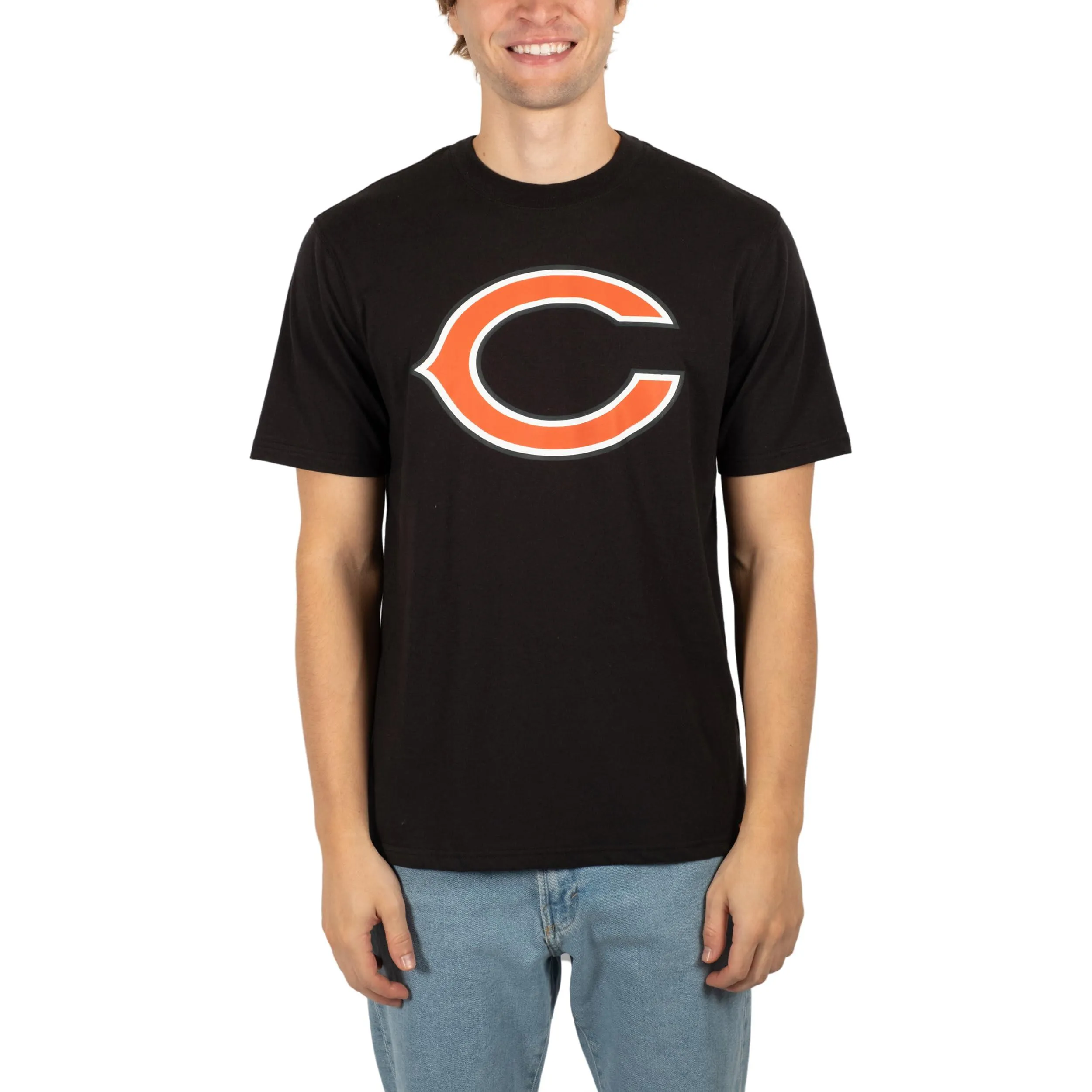 Ultra Game NFL Official Adults Super Soft Supreme Logo T-Shirt - Unisex, Chicago Bears, Black|Chicago Bears