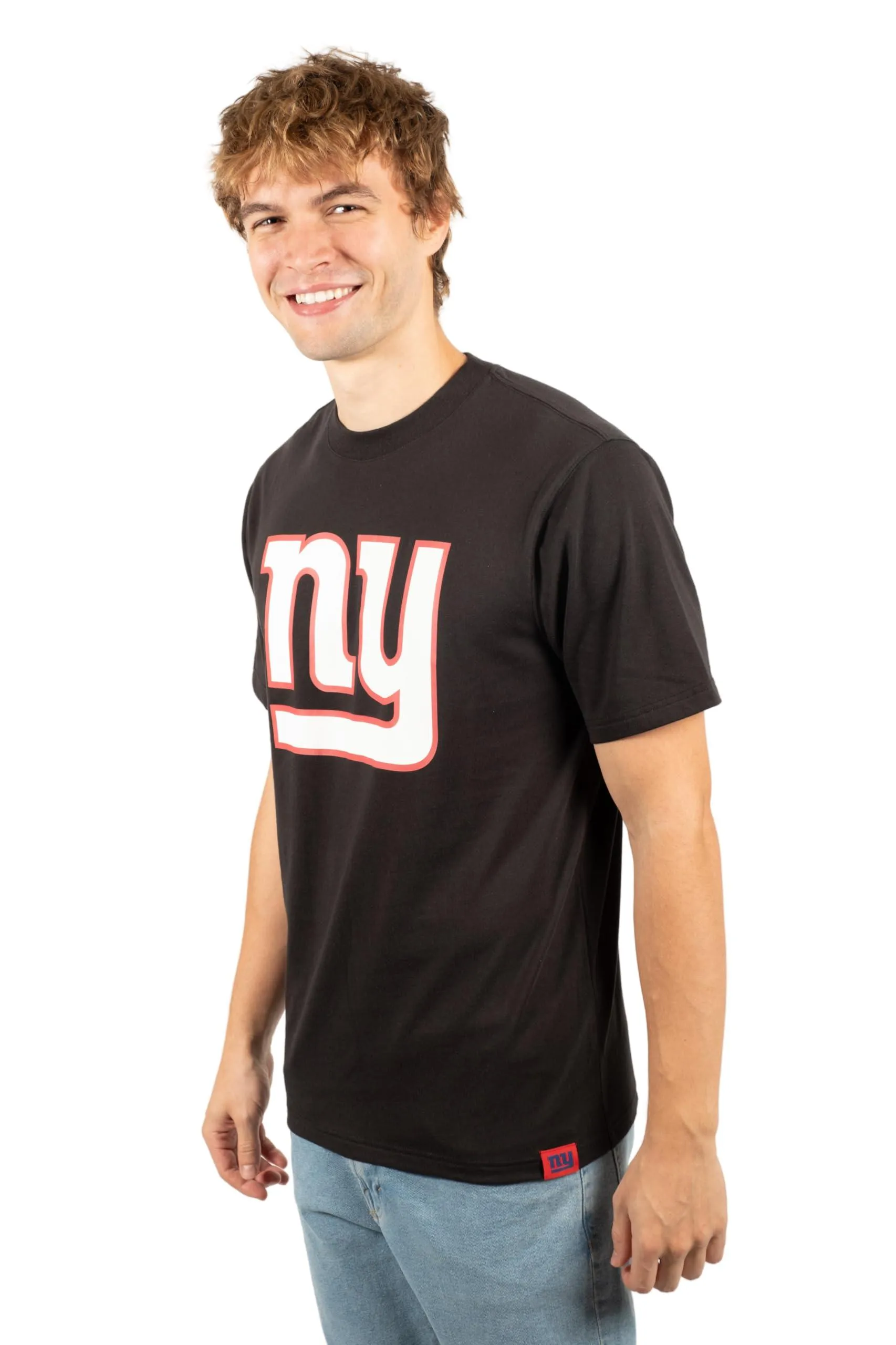 Ultra Game NFL Official Adults Super Soft Supreme Logo T-Shirt - Unisex, New York Giants, Black|New York Giants