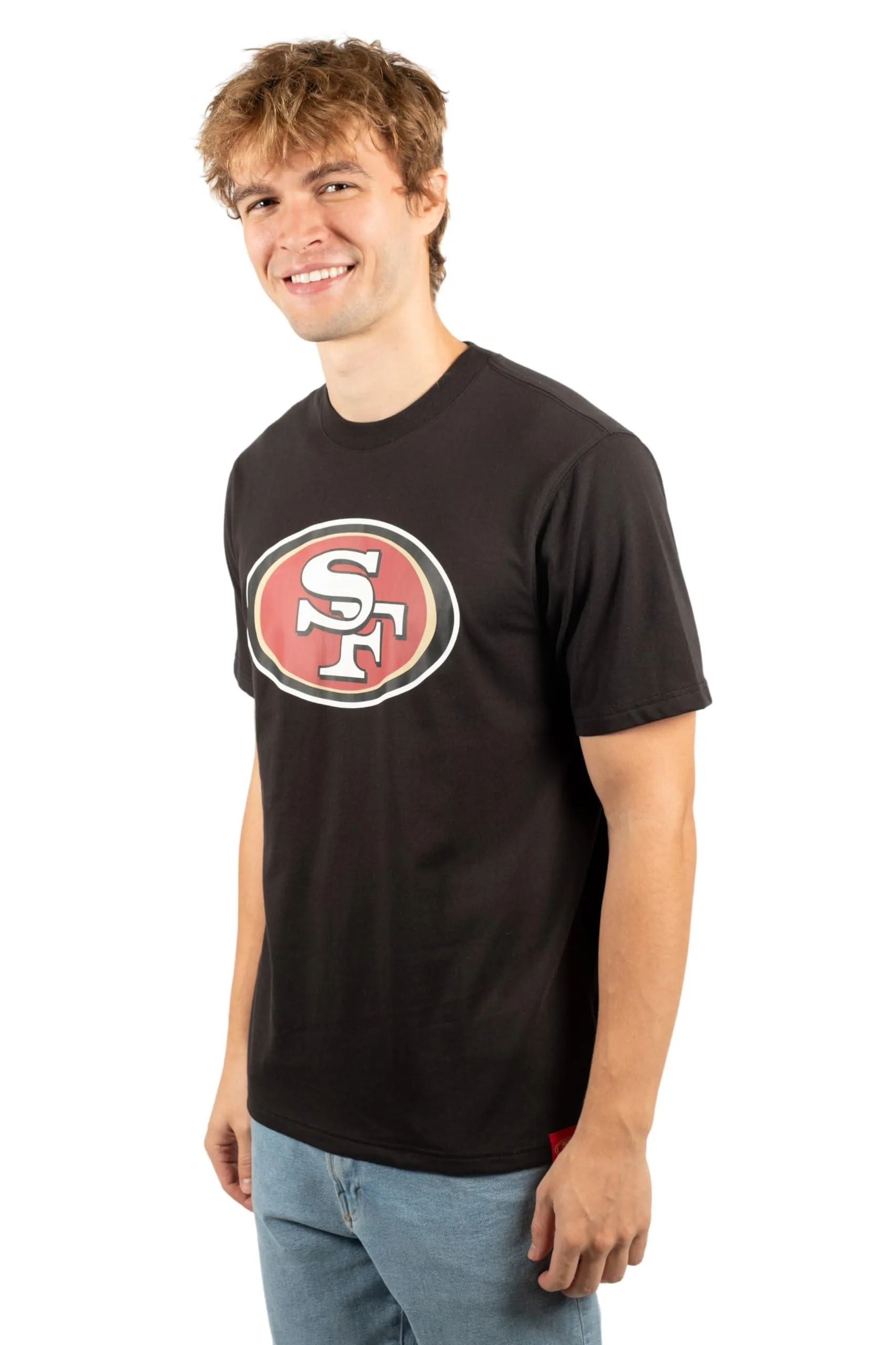 Ultra Game NFL Official Adults Super Soft Supreme Logo T-Shirt - Unisex, San Francisco 49ers, Black|San Francisco 49ers