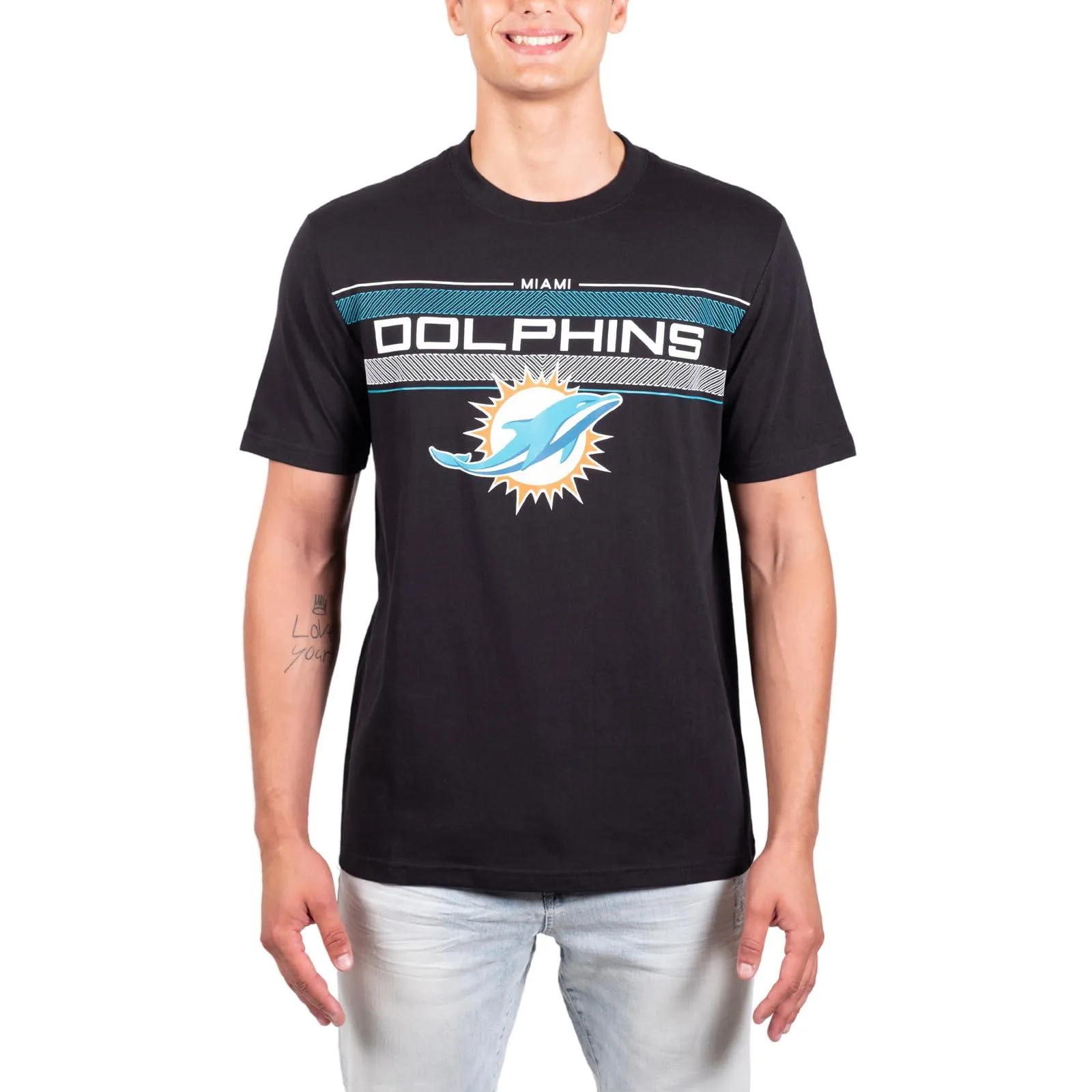 Ultra Game NFL Official Adults Super Soft Ultimate Game Day T-Shirt - Unisex, Miami Dolphins, Team Color|Miami Dolphins