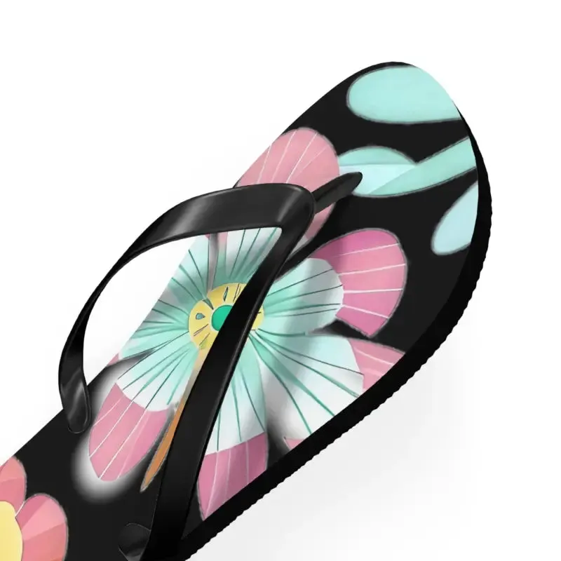 Unisex Flip Flops with Large Beautiful Flowers