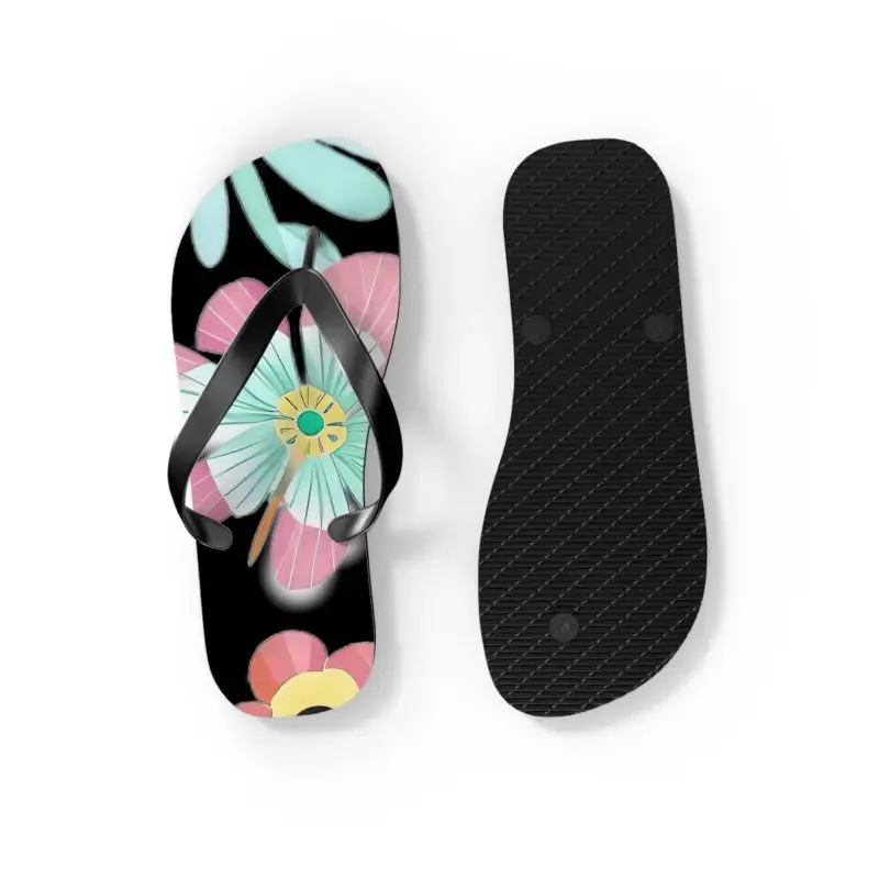 Unisex Flip Flops with Large Beautiful Flowers