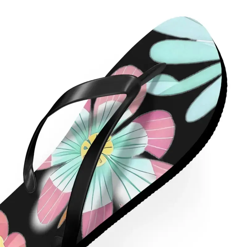 Unisex Flip Flops with Large Beautiful Flowers