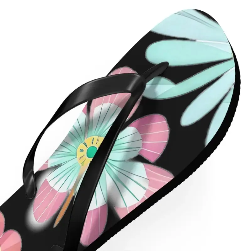 Unisex Flip Flops with Large Beautiful Flowers