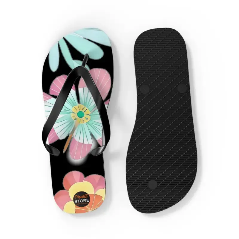 Unisex Flip Flops with Large Beautiful Flowers