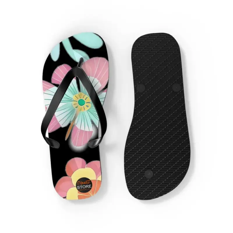 Unisex Flip Flops with Large Beautiful Flowers