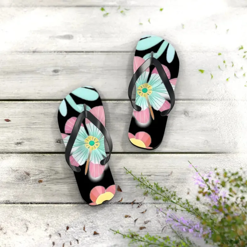 Unisex Flip Flops with Large Beautiful Flowers
