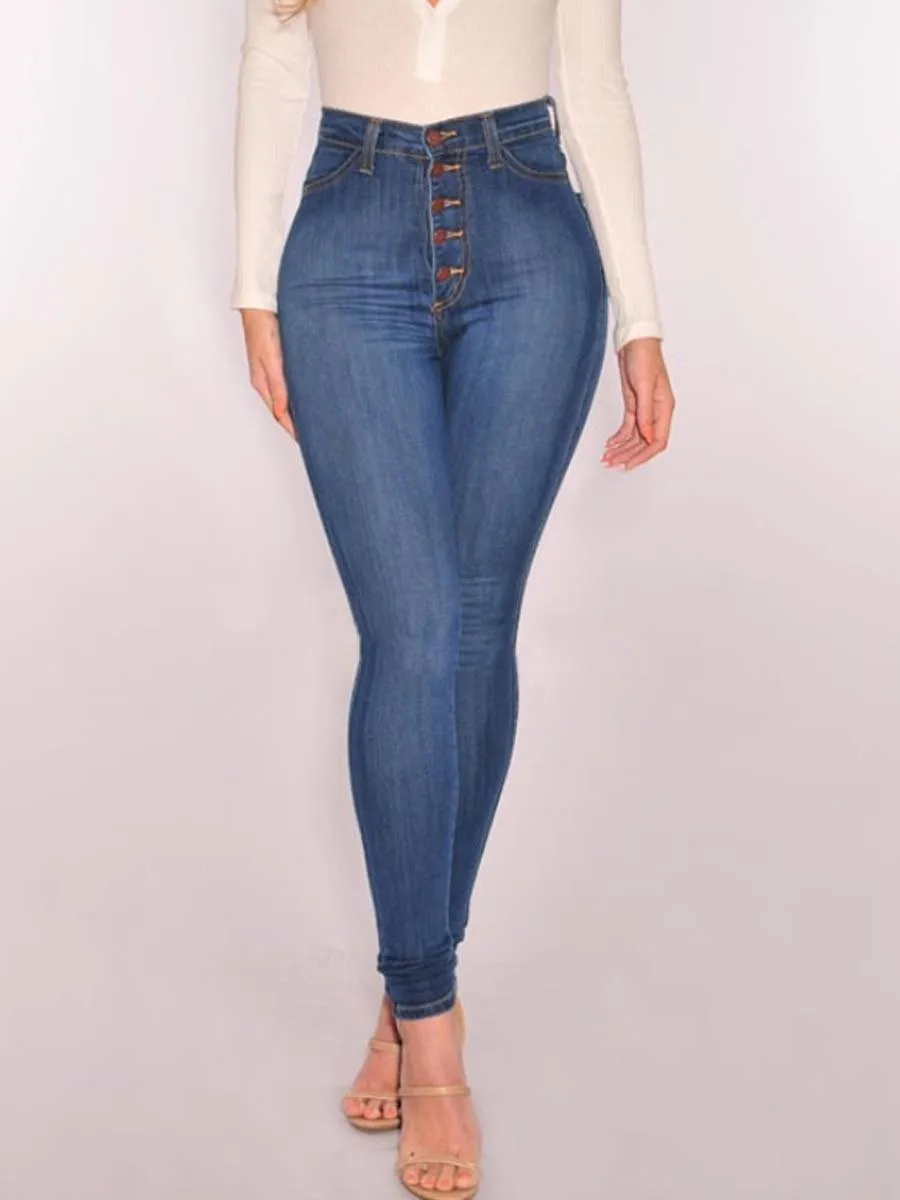 Women's High Waist Stretch Slim Jeans