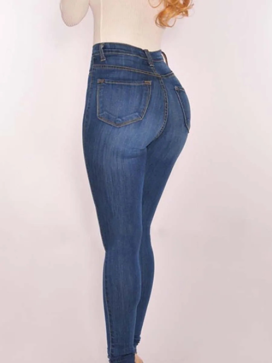 Women's High Waist Stretch Slim Jeans