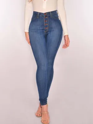 Women's High Waist Stretch Slim Jeans