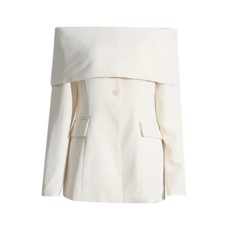 Women's Off-Shoulder Long Sleeve Sexy Blazer