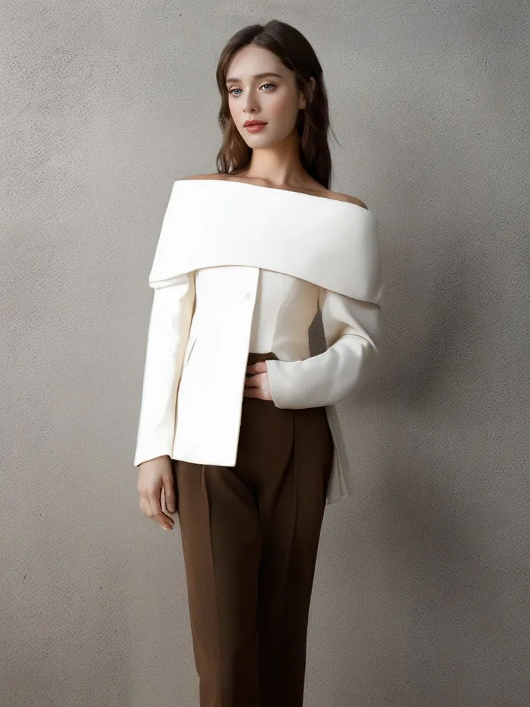 Women's Off-Shoulder Long Sleeve Sexy Blazer