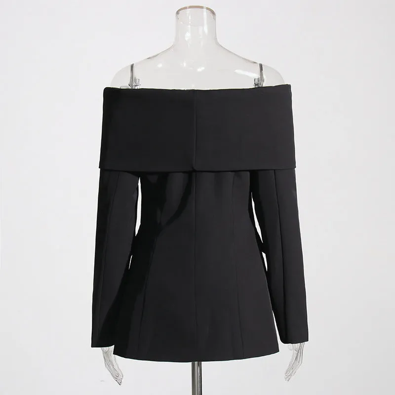 Women's Off-Shoulder Long Sleeve Sexy Blazer